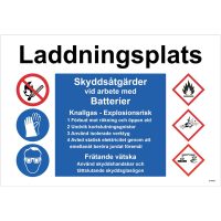 SKYLT LADDPLATS PLA 400X275MM