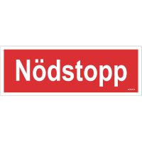 SKYLT NÖDSTOPP RÖD AL 210X74MM