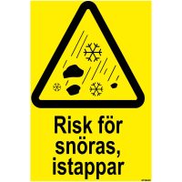 SKYLT RISK SNÖR PLA 297X420MM