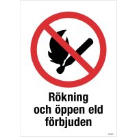 SKYLT RÖKN O ÖP ELD 210X297MM