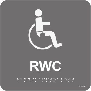 SKYLT RWC GRÅ TAKTIL 150X150MM