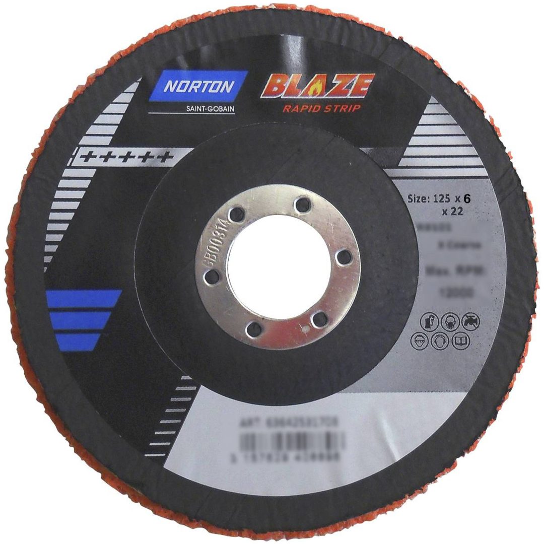 Slibenylonrondel Blaze Rapid Blend NORTON RONDEL 125X6 BLAZE RAPID STRIP