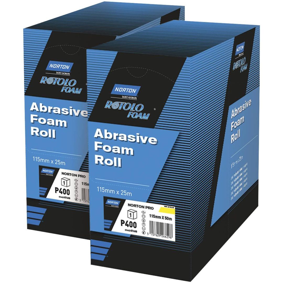 Slibepapirrulle til håndslibning Pro Rotolo Foam, aluminiumoxidpapir NORTON SLIBERULLE 115MMX25M K320 ROTO