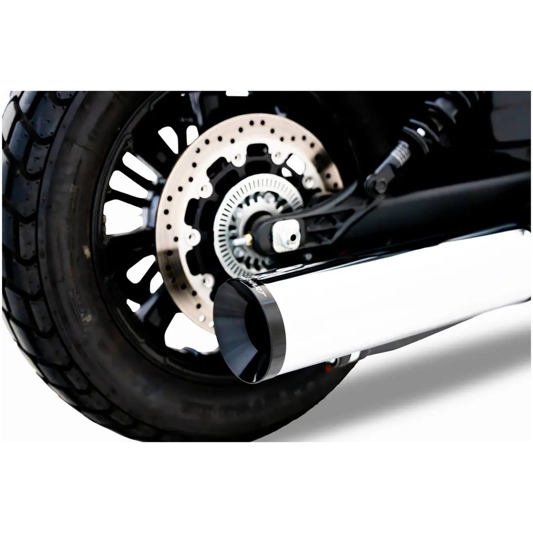 Slip-On Lyddæmper Rund Krom/Sort RINEHART RACING