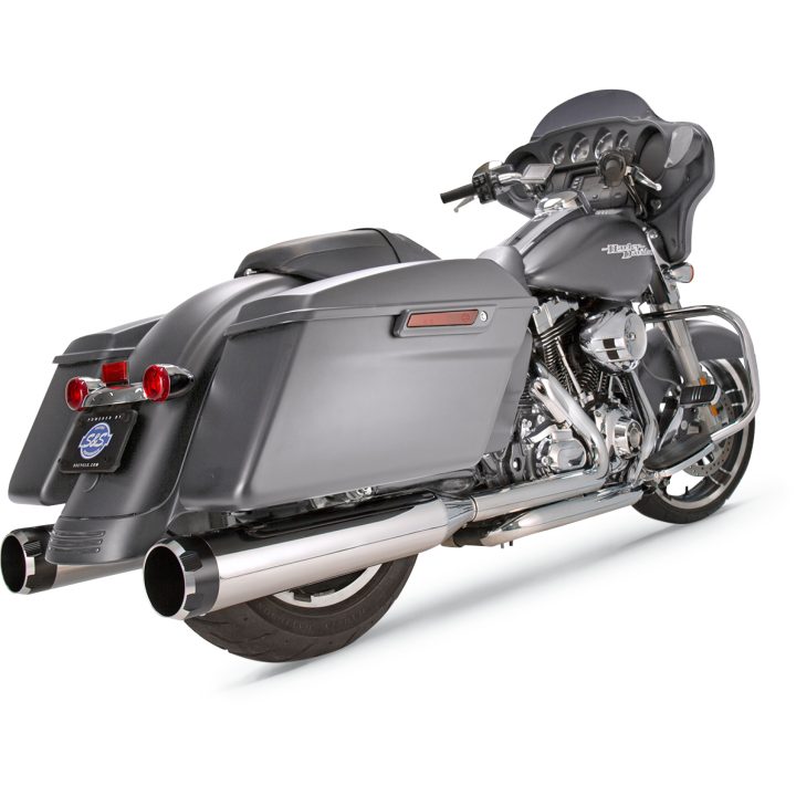 SLIP-ON MK45 4,5 Tommer S&S Cycle Chrome / Sort Thruster-ende – billede 3