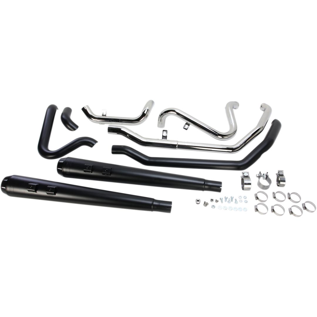 Slipon Megaphone Harley-Davidson 2-INTO-2 Sort BASSANI XHAUST True Dual / Down Under – billede 3