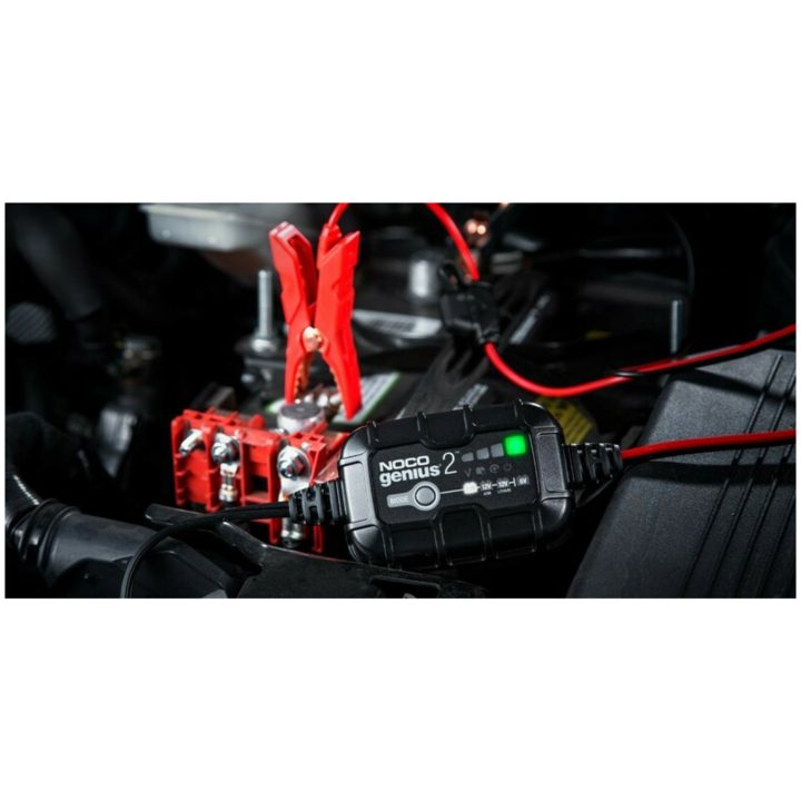 Smart Batterioplader Genius2 Med Klemmer Og Integrerede Øjer 6/12v 2a NOCO – billede 10