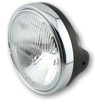smart LTD headlight, 7-inch, H4 insert with embossed glass, glossy black HIGHSIDER