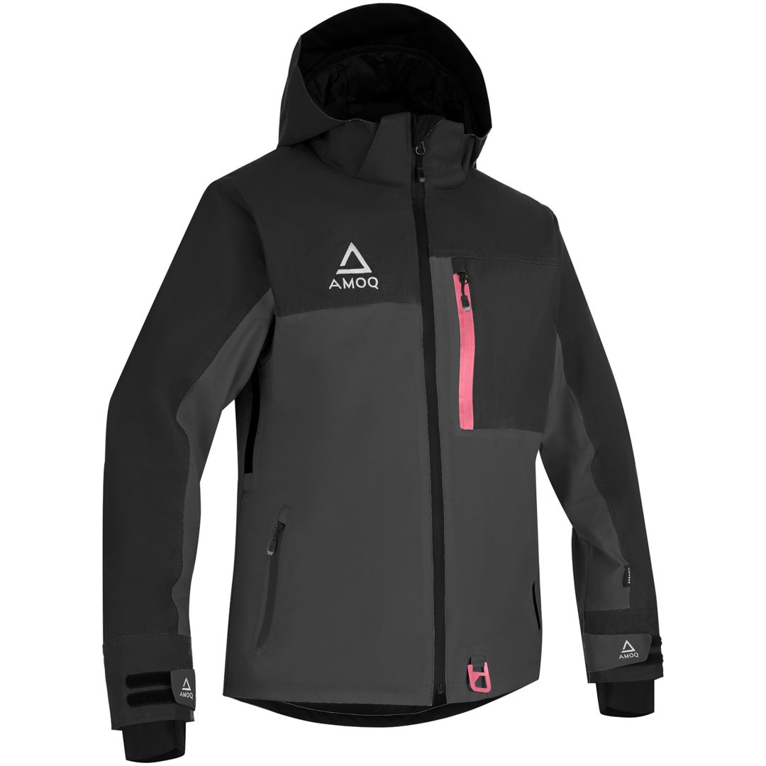 Snescooterjakke Dynamic Sort Grå Pink AMOQ XS