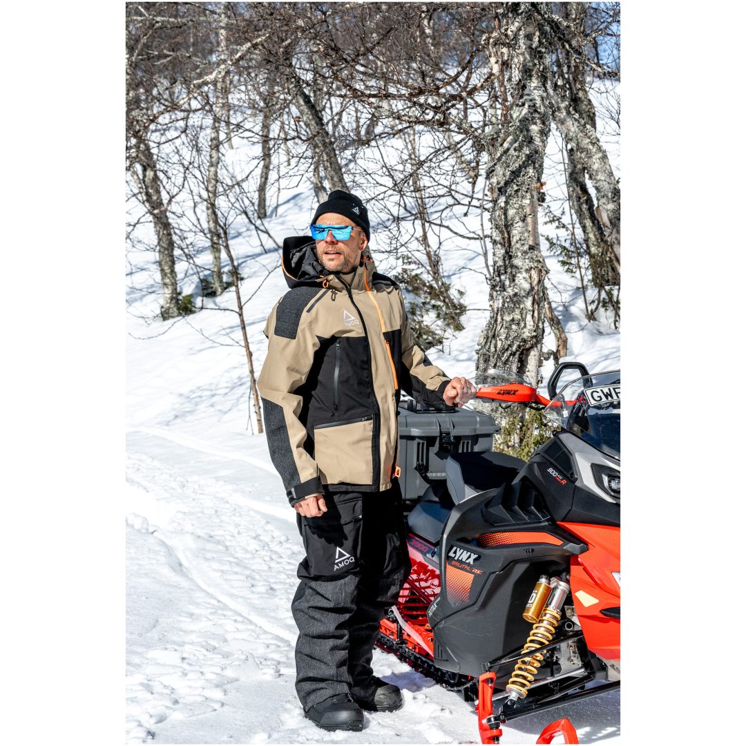 Snescooterjakke Flex Light Tekstil Beige Sort AMOQ XS – billede 8