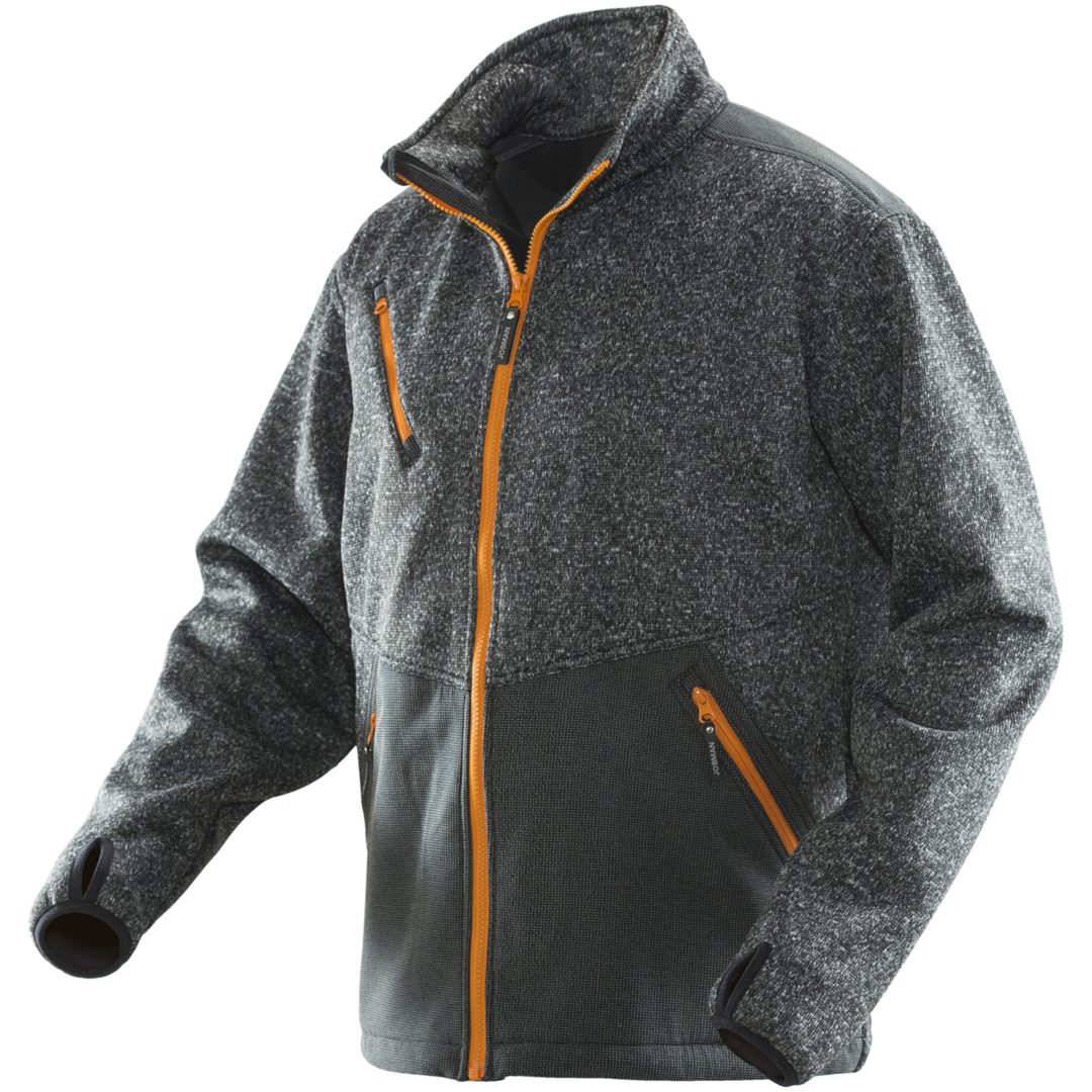 Softshell Jakke 1247 Technical Sortmeleret/Orange Jobman Large