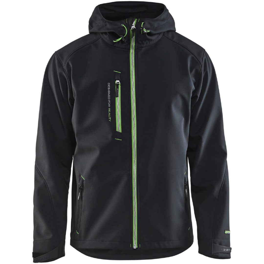 Softshell jakke 49492517 Sort / Grøn BLÅKLÄDER JAKKE 49492517 SORT/GRØN XS