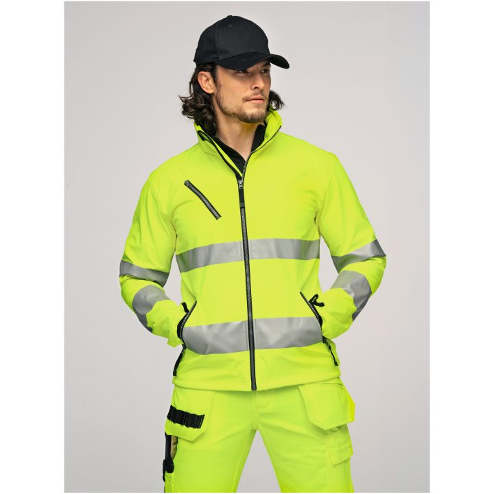 Softshell Jakke Varsel 1202 Practical Gul Jobman XXXL – billede 7