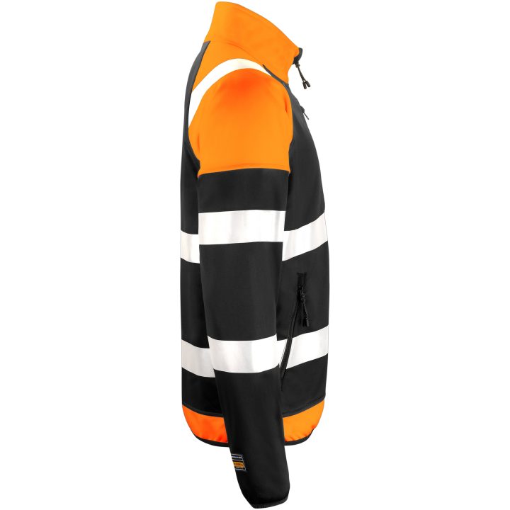 Softshell Light Jakke Varsel 5127 Technical Sort/Orange Jobman Large – billede 4