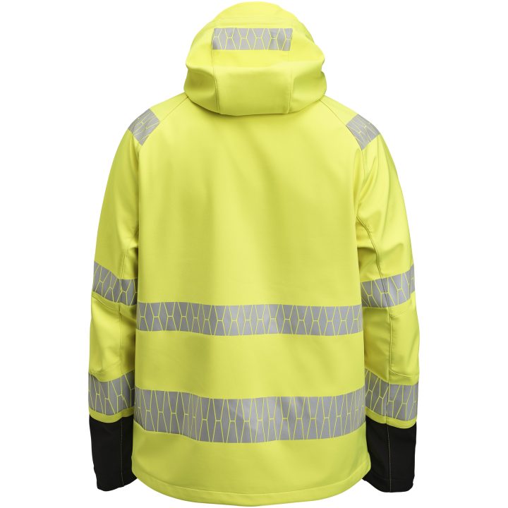 Softshelljacka 1376 Varselgul Svart Varsel gul/svart Jobman – billede 3