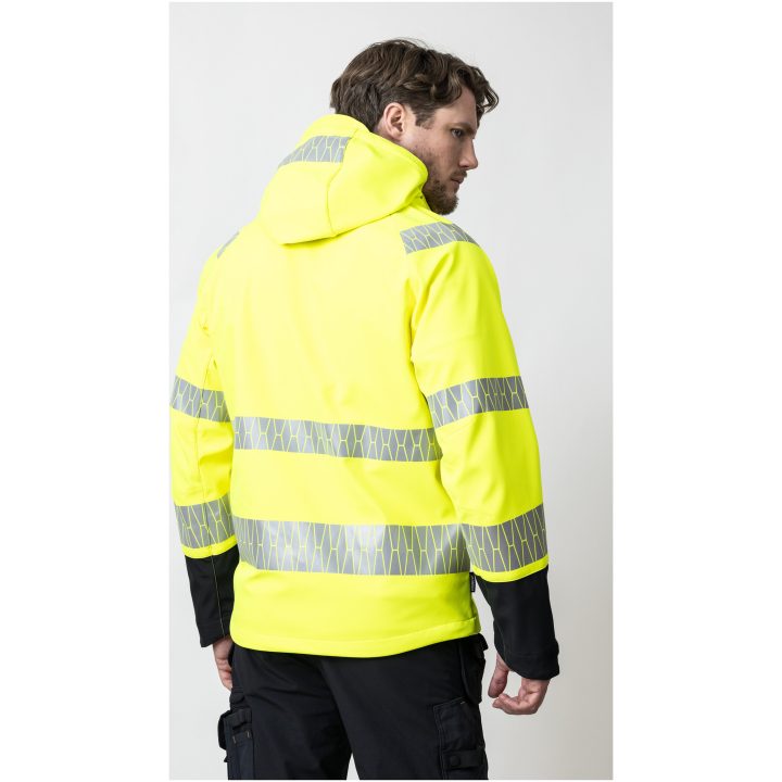 Softshelljacka 1376 Varselgul Svart Varsel gul/svart Jobman – billede 7