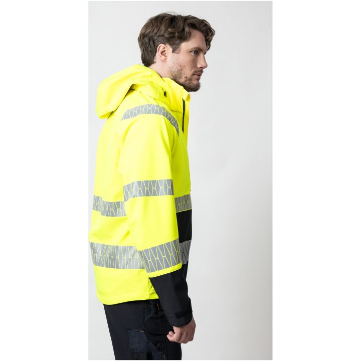 Softshelljacka 1376 Varselgul Svart Varsel gul/svart Jobman – billede 8