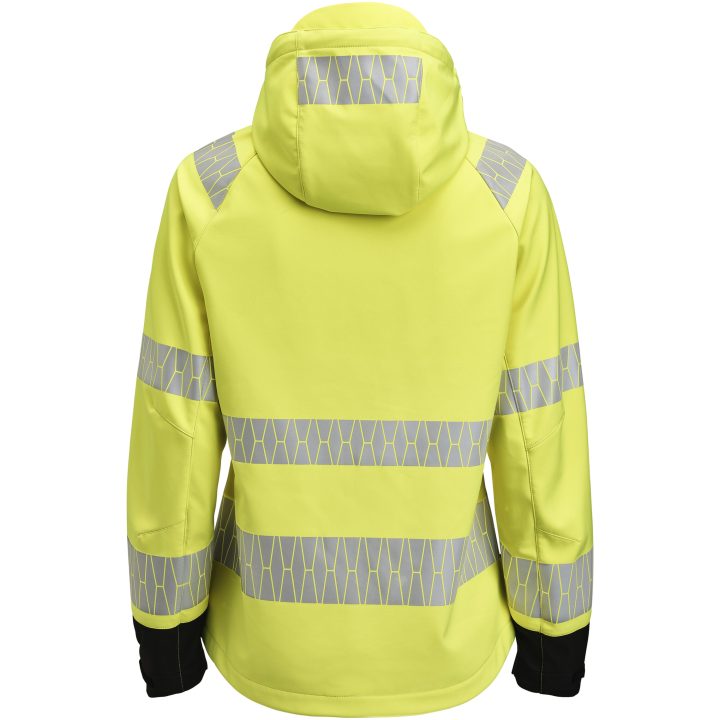 Softshelljacka Dam 1377 Varselgul Svart Varsel gul/svart Jobman – billede 3
