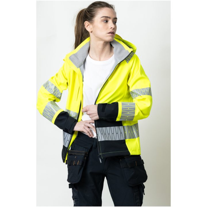 Softshelljacka Dam 1377 Varselgul Svart Varsel gul/svart Jobman – billede 5