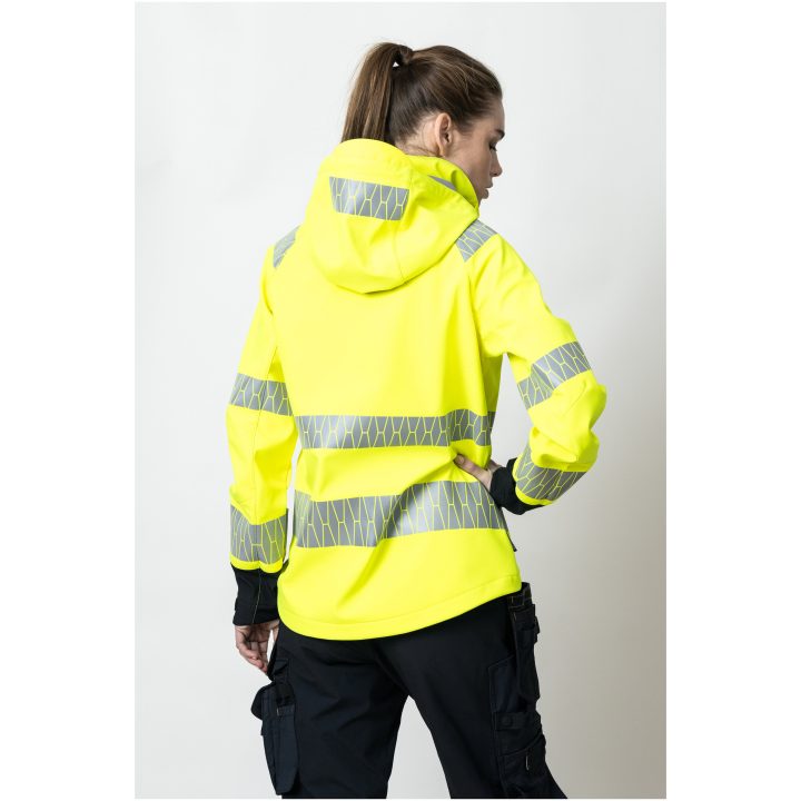 Softshelljacka Dam 1377 Varselgul Svart Varsel gul/svart Jobman – billede 8