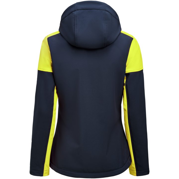 Softshelljacka Dam Prime Marinblå/neonyellow Printer PRIME XS – billede 2