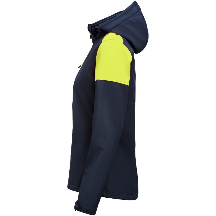 Softshelljacka Dam Prime Marinblå/neonyellow Printer PRIME XS – billede 4