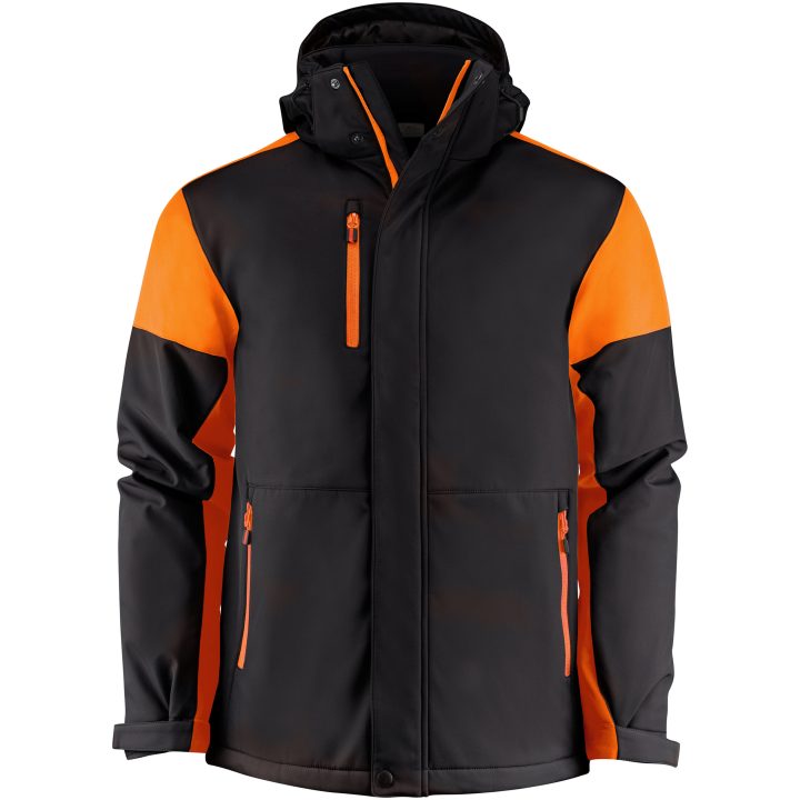 Softshelljacka Padded Svart/orange Printer PRIME s – billede 5