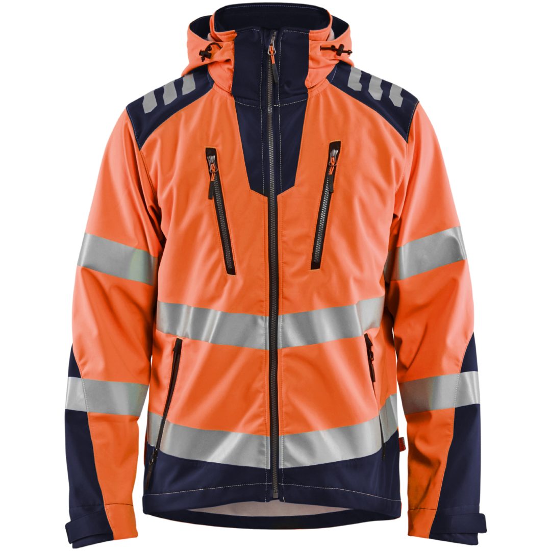 Softshelljakke 44912513 Hivisorange / Marine BLÅKLÄDER JAKKE 44912513 ORANGE/MARINE XS