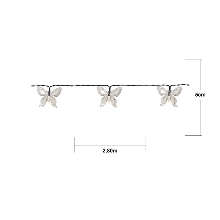 Solcelle-lyskæde Papillon Transparent Star Trading – billede 2