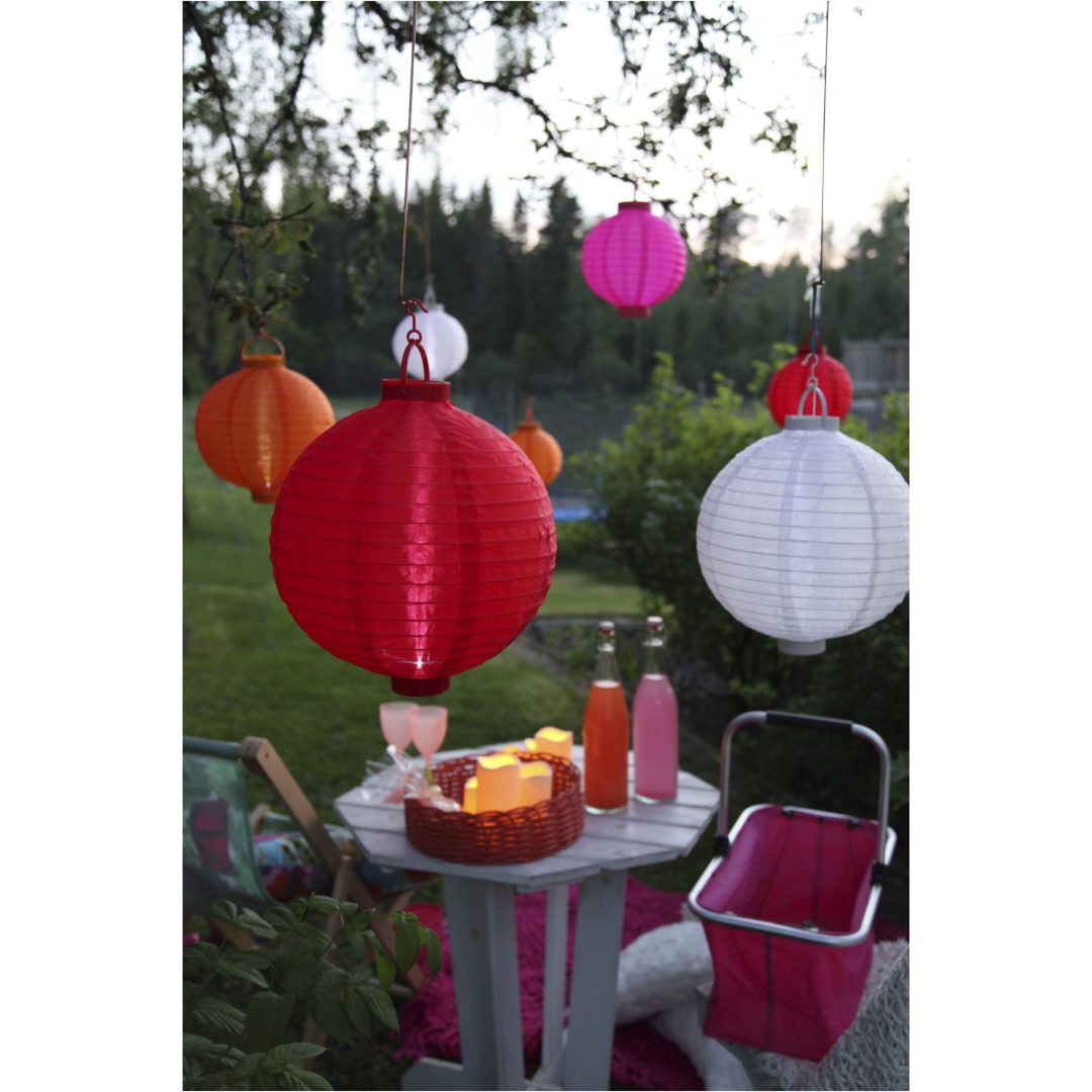 Solcelle papirlanterne Festival Hvid Star Trading – billede 5