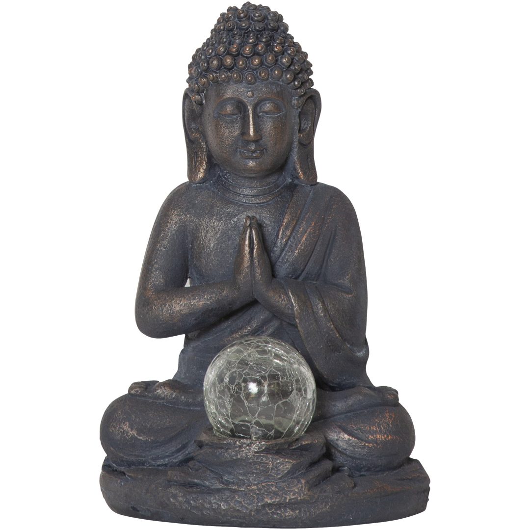 Solcelledekoration Buddha Grå Star Trading – billede 4