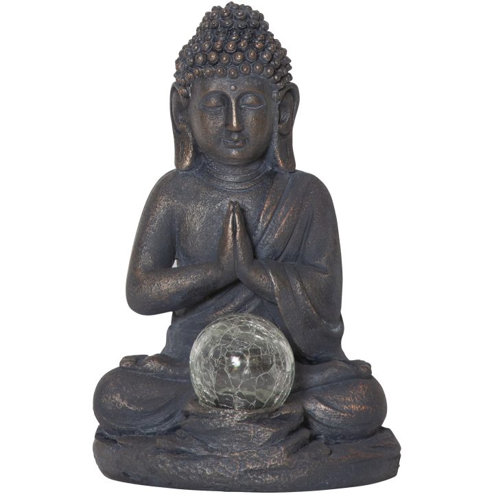 Solcelledekoration Buddha Grå Star Trading – billede 4