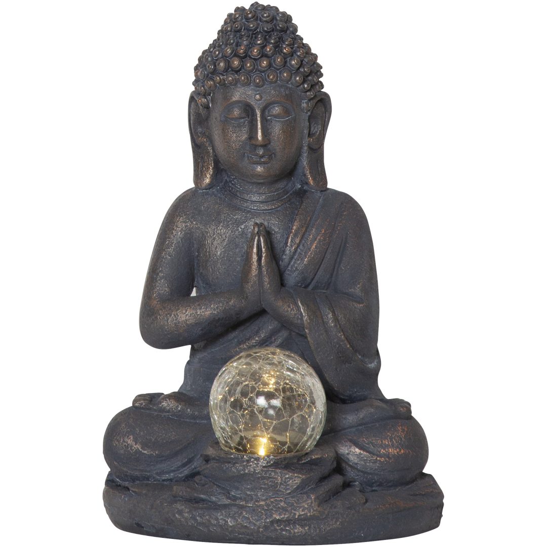 Solcelledekoration Buddha Grå Star Trading – billede 6