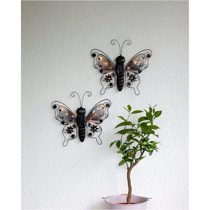 Solcelledekoration Butterfly Sort Star Trading – billede 7
