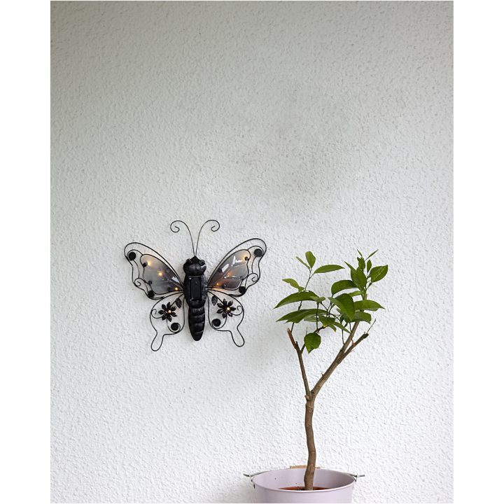 Solcelledekoration Butterfly Sort Star Trading – billede 5