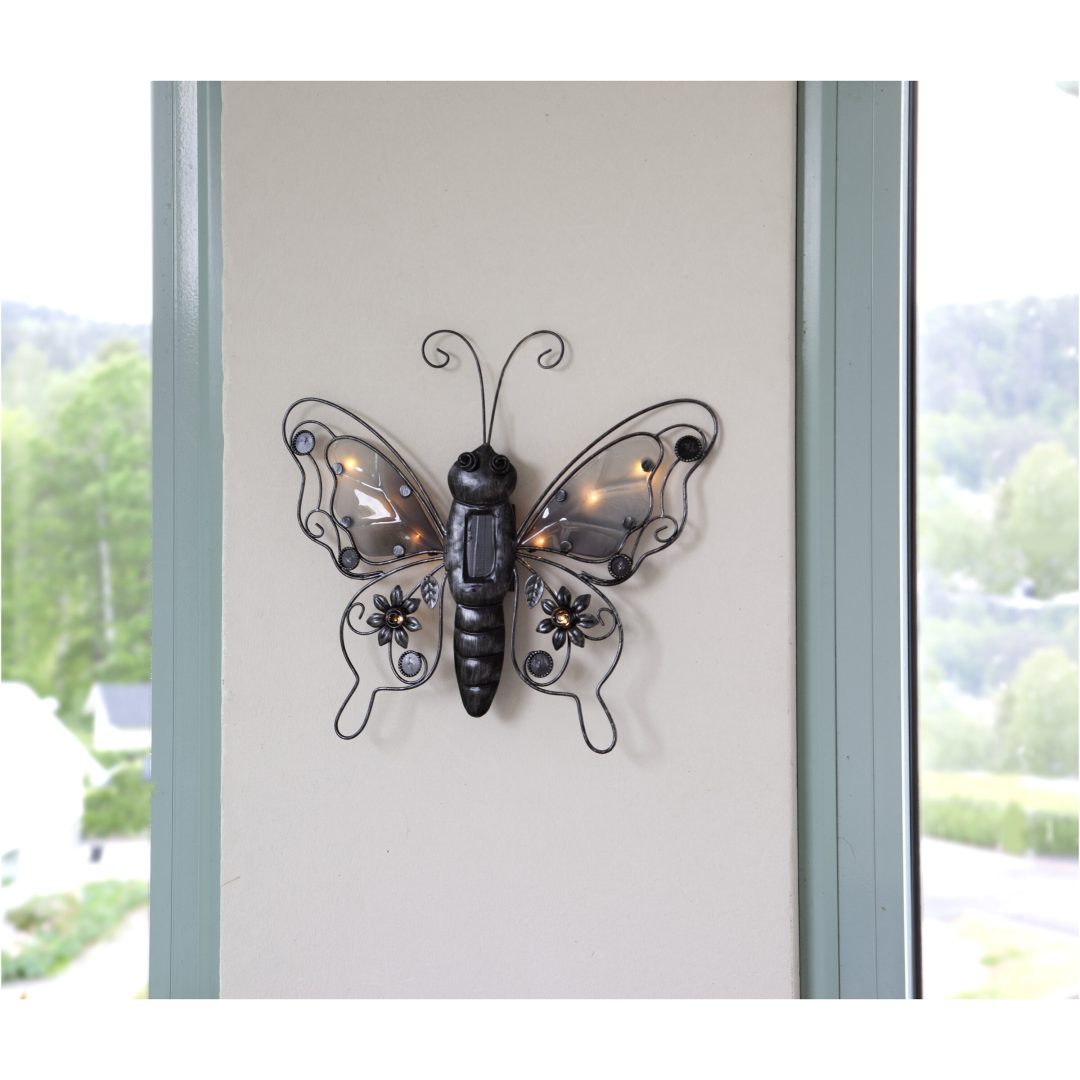 Solcelledekoration Butterfly Sort Star Trading – billede 4