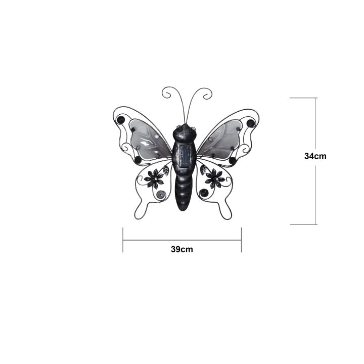 Solcelledekoration Butterfly Sort Star Trading – billede 4