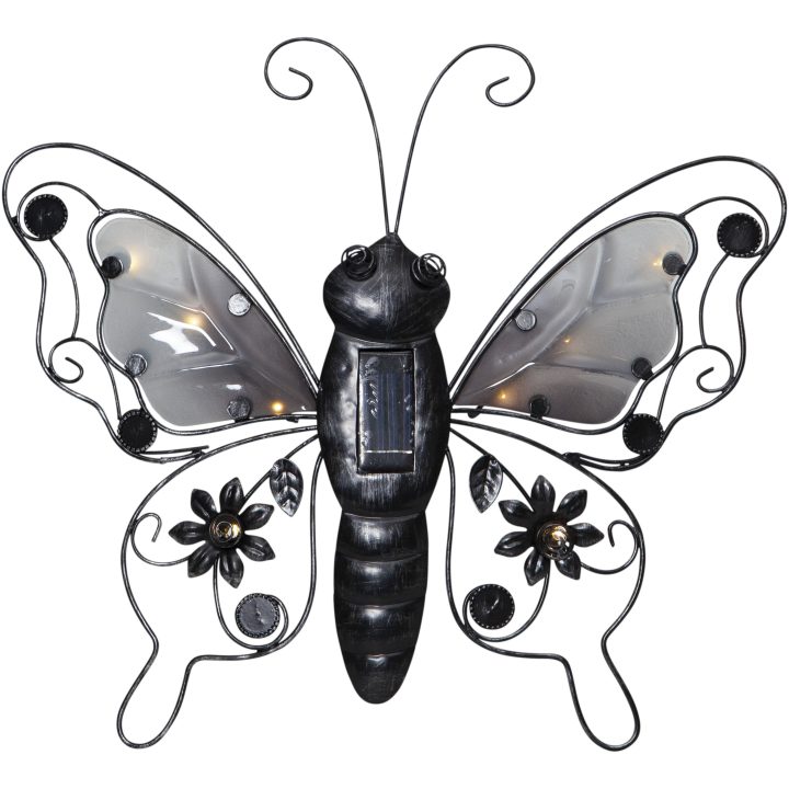 Solcelledekoration Butterfly Sort Star Trading – billede 3