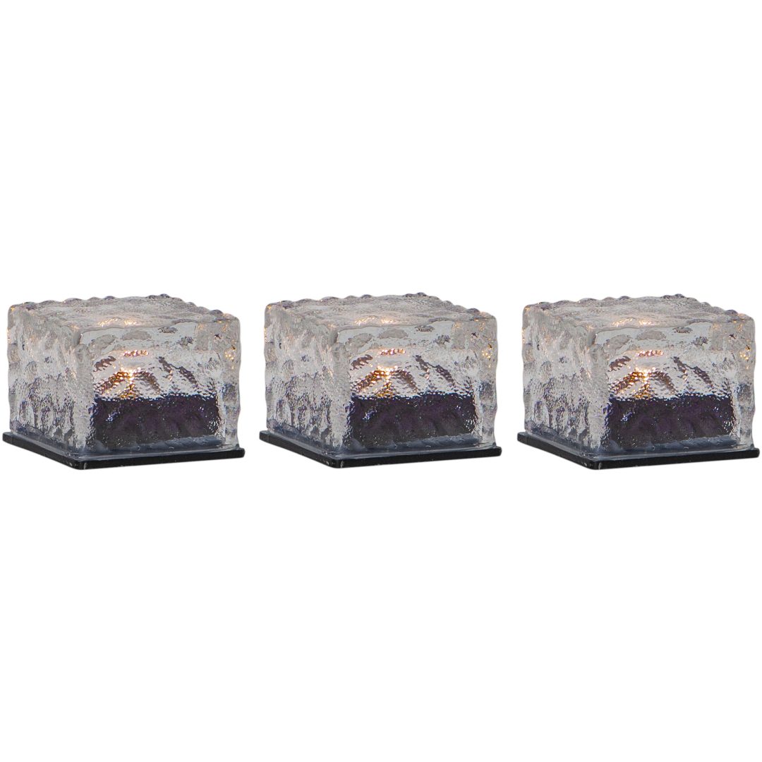 Solcellelys 3-pak Icecube Transparent Star Trading – billede 5