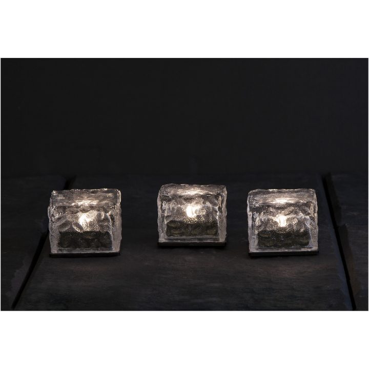 Solcellelys 3-pak Icecube Transparent Star Trading – billede 4