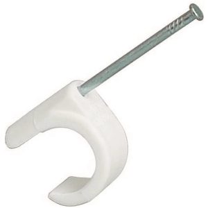 Sømclips, Hvid, Til kabel 22-26 mm, 45 mm, 50 stk. MALMBERGS