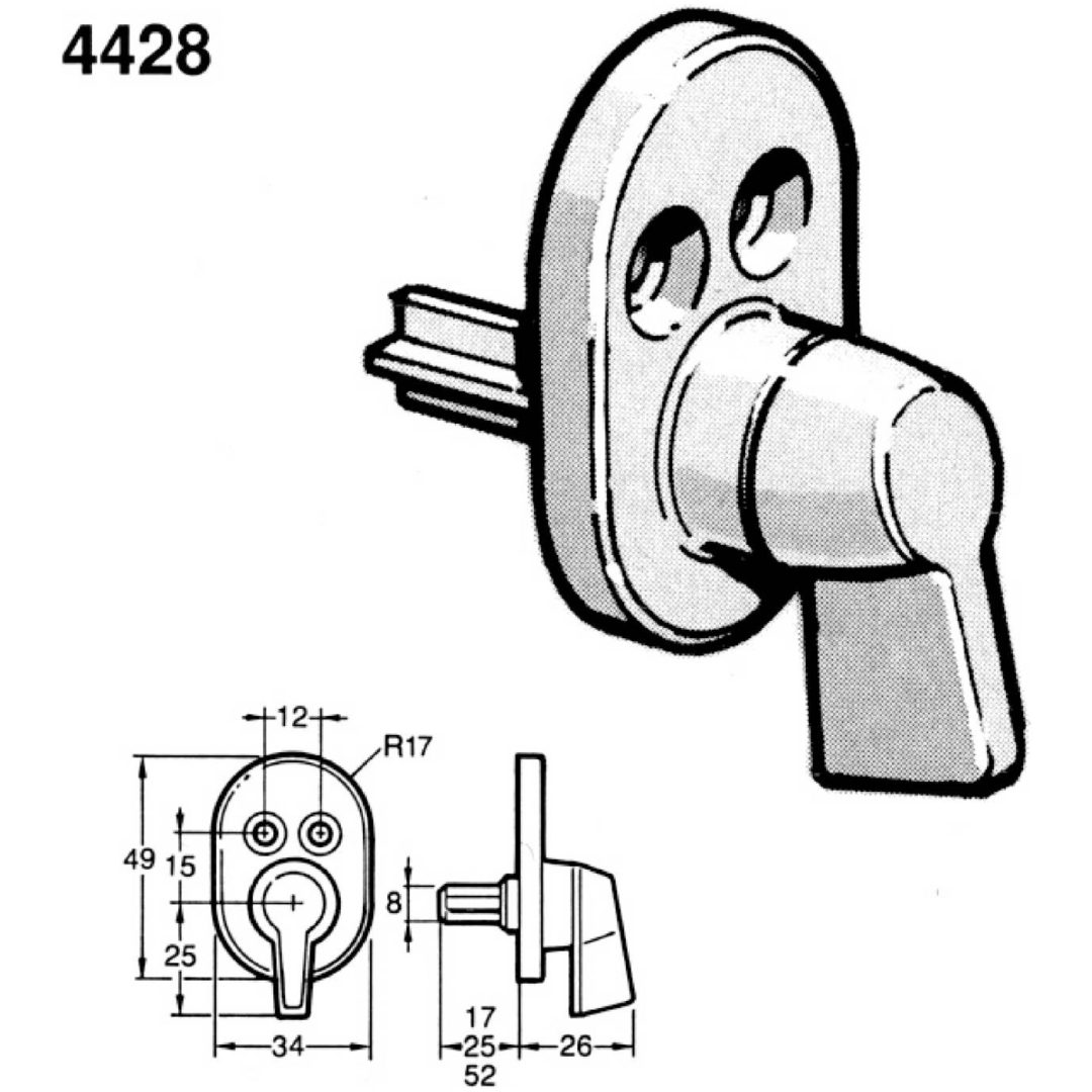Spærevred Fix 4428 LÅSEVRIDER 4428 52MM KROM PP