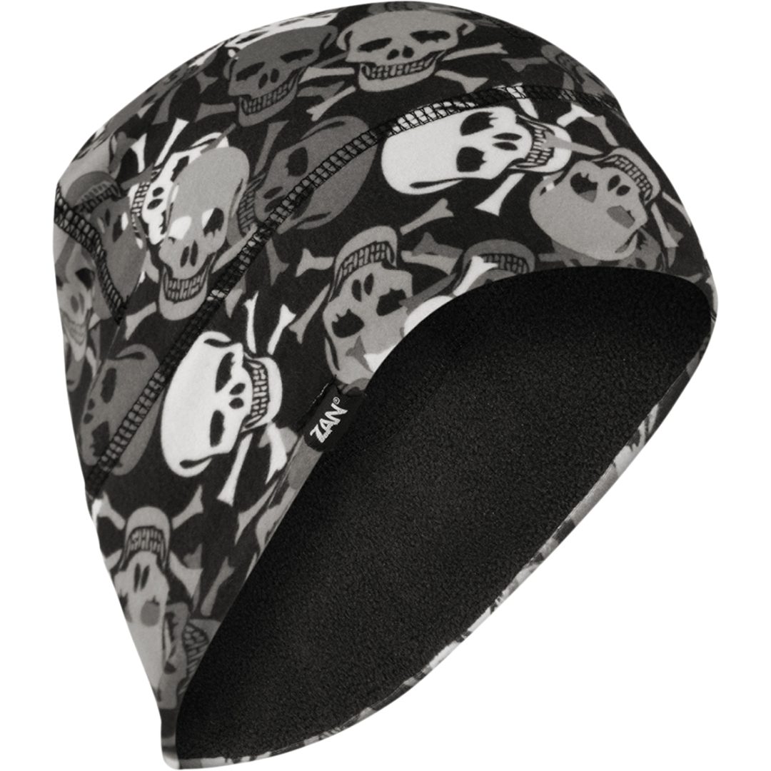 Sportflex Fleece Hue Sort/grå Allover Skull ZAN HEADGEAR