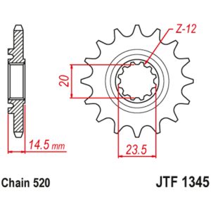 Sprocket Foran Lydløs Stål JT SPROCKETS