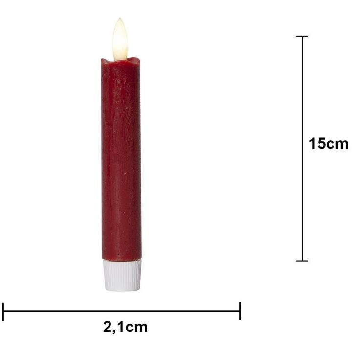 Star Trading LED Antiklys 2-pak Flamme Rød – billede 2