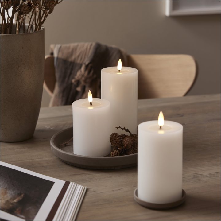 Star Trading LED Bloklys Flamme Flow Hvid – billede 2