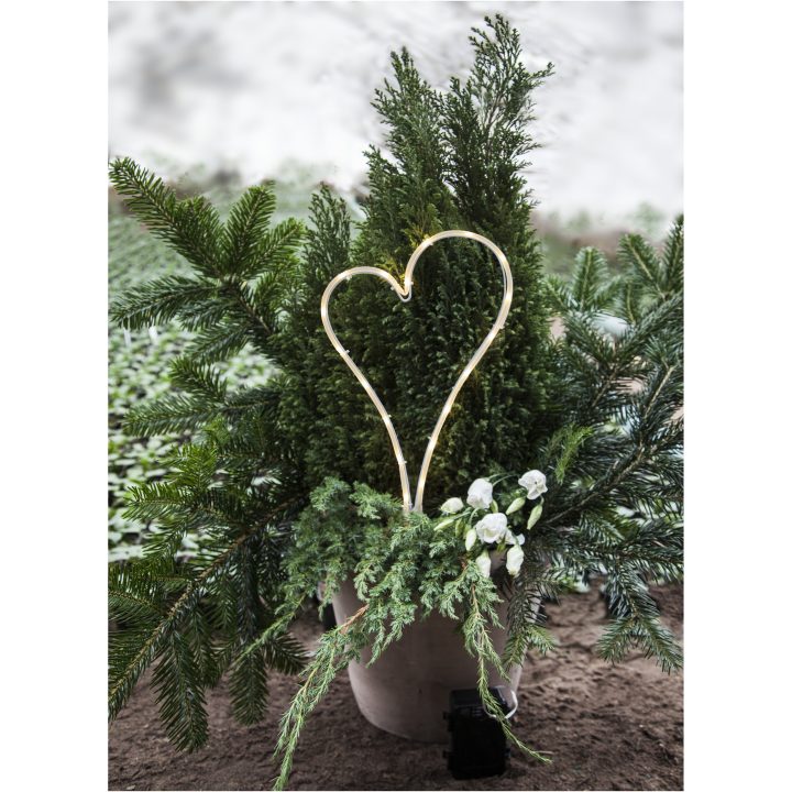 Star Trading LED Gravlys Decorationheart Hvid – billede 4