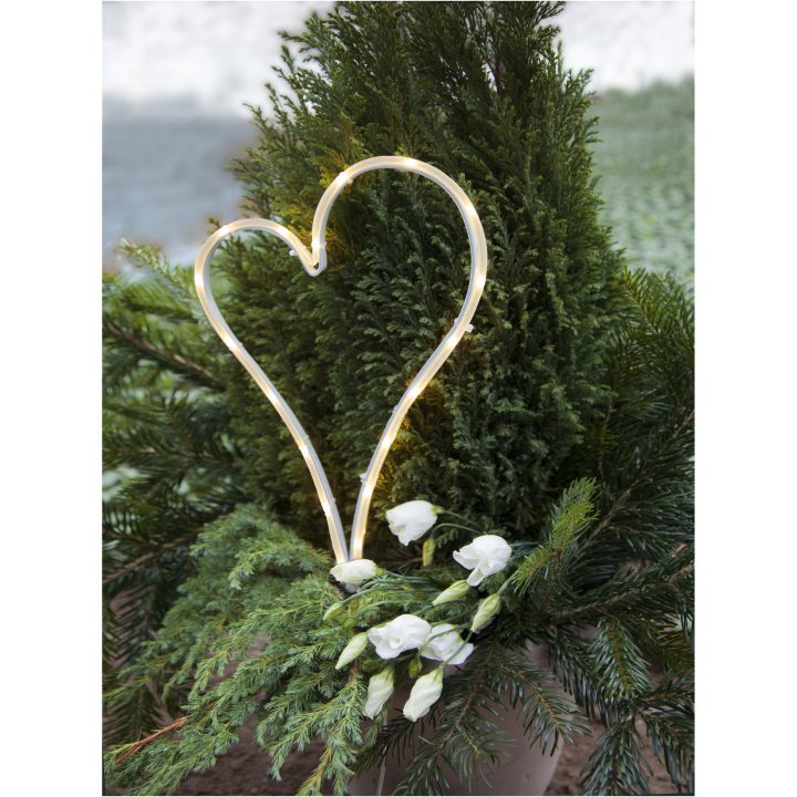 Star Trading LED Gravlys Decorationheart Hvid – billede 3