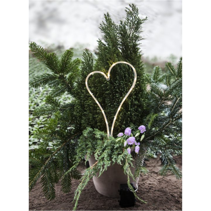 Star Trading LED Gravlys Decorationheart Hvid – billede 2