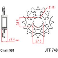 Steel Noise-Free Front Sprocket 748 - 520 JT SPROCKETS